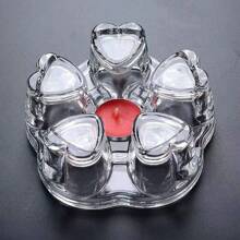 1 pieza Base calentadora de de 14 cm de diámetro para té, vuelta al colegio - Color transparente - Ver 2