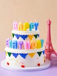 13pcs/Set Colorful Macaron Double-Sided Birthday Party Cake Decoration Candles, Back To School Valentine Day - Multicolor - View 2