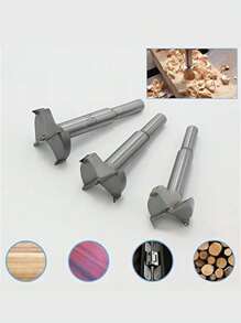 1pc Woodworking Hole Saw Flat Wing Drill Bit For Handheld Or Electric Drill, Suitable For Wood, Plastic And Alloy Material - Blue - View 1