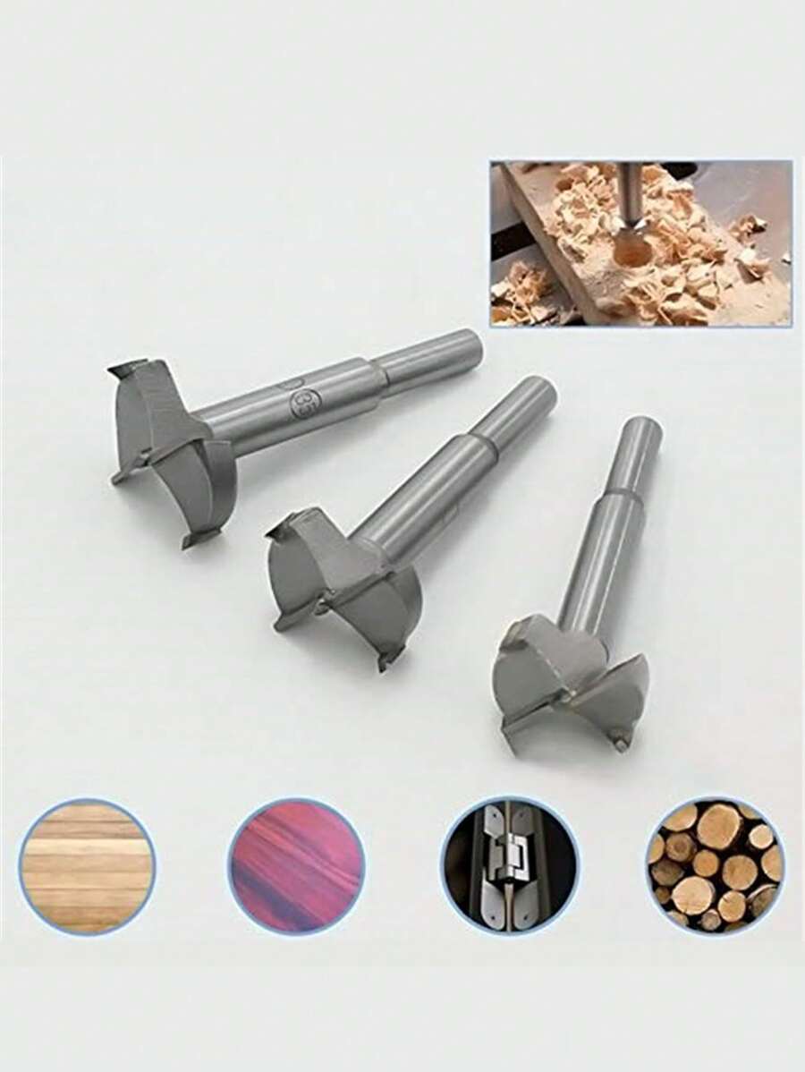 1pc Woodworking Hole Saw Flat Wing Drill Bit For Handheld Or Electric Drill, Suitable For Wood, Plastic And Alloy Material - Blue - View 1