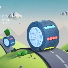 1pc Teenager Rotating Magic Bean Cube Puzzle Fidget Toy For Brain Training And Stress Relief - Blue - View 9