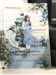 30張/包 花草動物廢物日記手帳裝飾工藝拼貼diy貼紙 15種設計圖案 - 軍綠色 - 查看 2