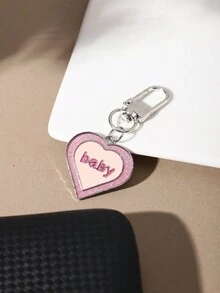 1pc Fashionable Hip Hop Alloy Baby Heart Keychain Bag Ornament Suitable For Ladies' Daily Use - Pink - View 2