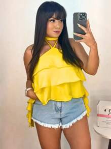 Women Tops - Yellow - View 1
