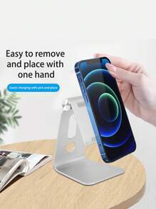 桌面單層折疊金屬支架鋁合金手機平板雲懶人架，適用於手機和平板電腦 - 銀色 - 查看 2