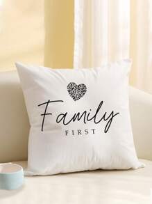 1pc Simple Home Letter Printed Cushion Cover, Modern Pillowcase, Sofa Decorative Throw Pillow, Pillow Case Not Included