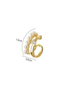 假珍珠單個夾式耳環,適用於沒有耳洞的耳朵 - 耳骨夾 - 查看 4