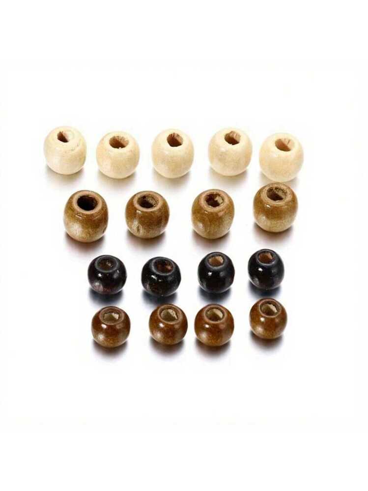 Perles rondes en bois brut striée 20 mm naturel x10 - Perles & Co