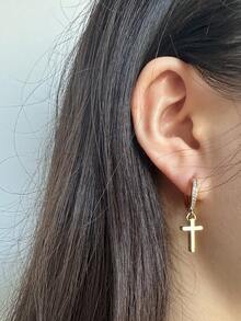 1PC Fashion New Cross Couple Earrings Christmas Valentine'S Day Thanksgiving Gift - Cross - View 1