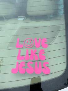 「愛像耶穌」汽車貼紙1片 - 粉色 - 查看 2