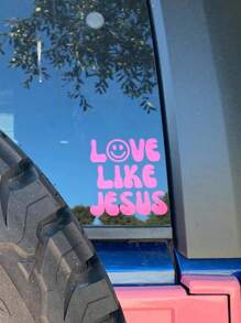 「愛像耶穌」汽車貼紙1片 - 粉色 - 查看 4