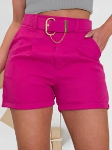 Women Shorts - 玫紅色 - 查看 1