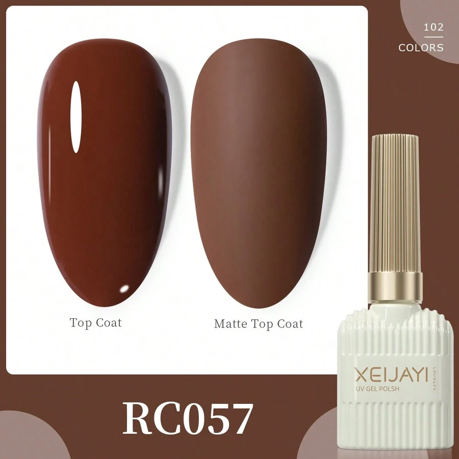 XEIJAYI 1 Bottle 4-Season Gel Nail Polish, 102 Color Options, Suitable For Nail Decoration, Nail Art, DIY Nail Salon, Great Gift For Women - 鏽棕色 - 查看 1