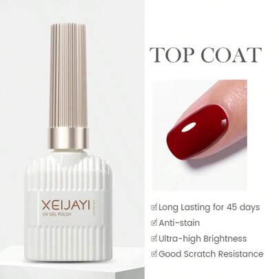 XEIJAYI 1pc Long-Lasting Gel Top Coat Shine Finish and Soak Off LED Nail Lamp - Perfect for Christmas Nail Art Design