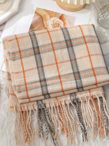 1pc Versatile Multi Color Plaid Pattern Warm Casual Scarf For Autumn/winter - Multicolor - View 6