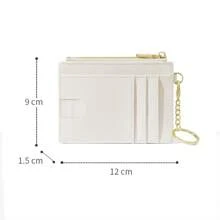 Fashion Cardholder Simple & Stylish Cardholder Compatible With Cards And Lipsticks With And Zipper Pocket Multifunctional And Portable Suitable For Daily Commute Anniversary Birthday Gift Suitable For Both Male And Female White Collar Workers Wallet Card Holder Card Holder Wallet Business Card Holder Credit Card Holder Id Card Holder Card Holder Women For Women Mini Wallet Wallet Keychain Card Wallet - White - View 4