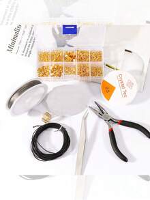 1入組珠寶製作工具套件-珠寶維修工具和飼料,珠寶鉗,珠寶,成人和初學者用編織線,合金手鏈diy質感袋,手鏈製作套裝,友誼手鏈diy珠寶製作套件,diy手鏈套件 - 彩色 - 查看 2