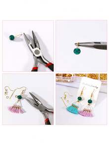 1入組珠寶製作工具套件-珠寶維修工具和飼料,珠寶鉗,珠寶,成人和初學者用編織線,合金手鏈diy質感袋,手鏈製作套裝,友誼手鏈diy珠寶製作套件,diy手鏈套件 - 彩色 - 查看 3