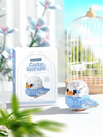 小鸟与牡丹积木玩具房间装饰