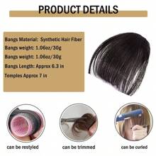 Synthetic Wig Air Bangs Women Natural Short Brown Blond Black Wig Fringe Extension - Ginger - View 4