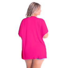 Plus Size Cardigans - Màu Hồng Tươi - Xem 2