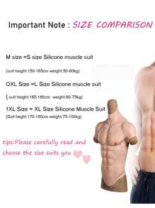 Thực tế Fake Silicone Bắp thịt Cổ áo cao Ngực Với Trang phục Đối với Hóa trang Trang điểm Halloween Đạo cụ Nam Máy ép Mạnh mẽ hơn Màu be Màu sắc - Màu be - Xem 11