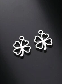 5入組不鏽鋼荷花、三葉草、花形吊墜,適用於項鍊、手鍊、耳環自製批發