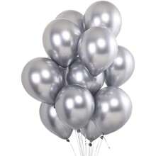 50PCS Silver Chrome Metallic Balloons 5 inch Helium Balloons Thick Latex Silver Arch  for Birthday Party Decorations Baby Shower Bridal Shower Wedding Engagement Anniversary Christmas Festival - Silver - View 1