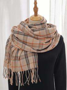 1pc Versatile Multi Color Plaid Pattern Warm Casual Scarf For Autumn/winter - Multicolor - View 2