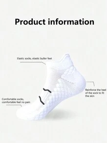 Tất thể thao ngoài trời Unisex chuyên nghiệp, tất ngắn có đáy khăn ngắn chống sốc và chống trượt, tất ngắn thể thao thoáng khí thoải mái để đi xe đạp ngoài trời, chạy bóng rổ - trắng - Xem 5