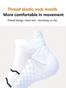 Tất thể thao ngoài trời Unisex chuyên nghiệp, tất ngắn có đáy khăn ngắn chống sốc và chống trượt, tất ngắn thể thao thoáng khí thoải mái để đi xe đạp ngoài trời, chạy bóng rổ - trắng - Xem 4