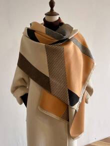 1 Miếng Của phụ nữ Nhiều màu Họa tiết Hình học Dệt hoa Tính hai mặt Bắt chước Cashmere Mùa thu Và Mùa Đông Ấm áp Khăn quàng cổ Và Khăn choàng Thích hợp Đối với Sử dụng hàng ngày - Nhiều màu - Xem 2