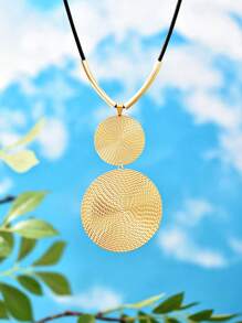 1對新時尚秋冬萬用毛衣項鍊 - 金色 - 查看 2