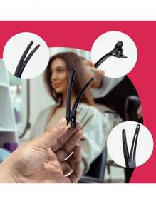 Kẹp tóc tạo kiểu 12 kẹp chia tóc kèm 1 lược đuôi chống tĩnh điện, kẹp chia tóc tạo kiểu chuyên nghiệp, kẹp tóc mái cho phụ nữ và trẻ em gái - màu đen - Xem 7