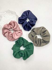4入組3.93英吋女士純色休閒髮帶，大蝴蝶結絲質髮箍，適用於日常裝飾