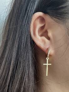 1PC Fashion New Cross Couple Earrings Christmas Valentine'S Day Thanksgiving Gift - Cross - View 3