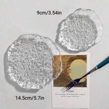 1pc Glacial Glass Breakfast Plate, Sauce Dish, Western Dessert Plate, Ideal For Festivals And Restaurants - Clear - View 2