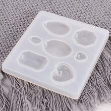 1 件 Diy 水晶滴膠模具,具有多個吊墜模具、心形、圓形、艾菲爾鐵塔、鑽石、扣環、矽膠和環氧樹脂工藝模具,適用於手工珠寶 - 白色 - 查看 7