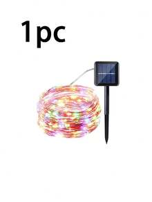 1入太陽能led星形防水銅線串燈,適用於戶外裝飾,陽台、聖誕樹、花園、童話主題派對、防水、聖誕花環、院子裝飾 - 彩色 - 查看 5