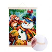 Diy 鑽石畫木框相框掛軸油畫油畫海報掛架附夾條家居牆面裝飾 - 松木色 - 查看 3