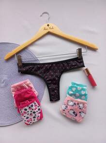 Kit 05 Calcinha Feminina Fio Dental de Microfibra Tanga Fio Moda Feminina