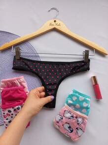 Kit 05 Calcinha Feminina Fio Dental de Microfibra Tanga Fio Moda Feminina
