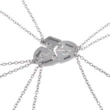 5 Pcs/set Fashion Best Friend Forever and Ever Pendant Zinc Alloy Metal BFF Necklace Friendship Charm Chain Pendant Zinc Alloy Metal BFF Necklace Friendship Love Star Crown Alloy Metal Women Gift Necklaces - Love Five-piece Set - View 7
