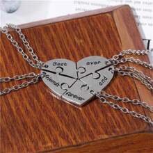 5 Pcs/set Fashion Best Friend Forever and Ever Pendant Zinc Alloy Metal BFF Necklace Friendship Charm Chain Pendant Zinc Alloy Metal BFF Necklace Friendship Love Star Crown Alloy Metal Women Gift Necklaces - Love Five-piece Set - View 2