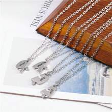 5 Pcs/set Fashion Best Friend Forever and Ever Pendant Zinc Alloy Metal BFF Necklace Friendship Charm Chain Pendant Zinc Alloy Metal BFF Necklace Friendship Love Star Crown Alloy Metal Women Gift Necklaces - Love Five-piece Set - View 4