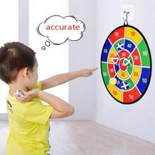 1套六個帶黏球的大硬面圓盤玩具,適用於兒童室內飛鏢遊戲和戶外親子吸盤球活動 - 彩色 - 查看 3