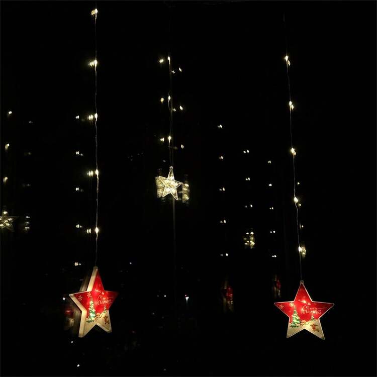 YUDA 3m 100L 2 Types Star Shape Christmas Decoration String Lights - Yellow - View 6