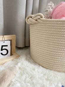1pc Woven Basket For Pet Supplies And Home Storage, Organizer For Clothes, Toys And Accessories