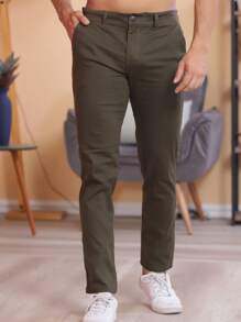 Men Jeans - 軍綠色 - 查看 1