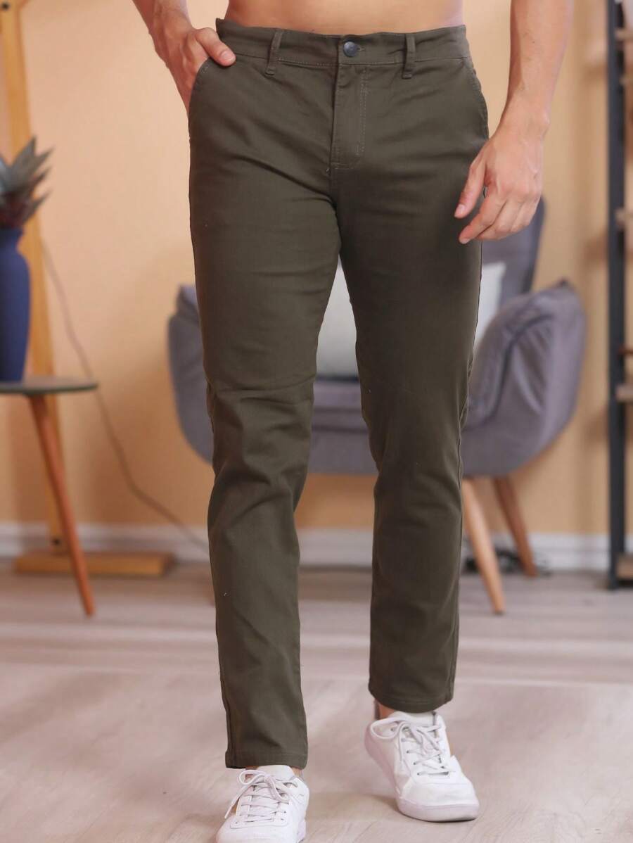 Men Jeans - 軍綠色 - 查看 1